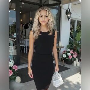 ❤️ 7 for $25 Calvin Klein Black Cutout Midi Dress